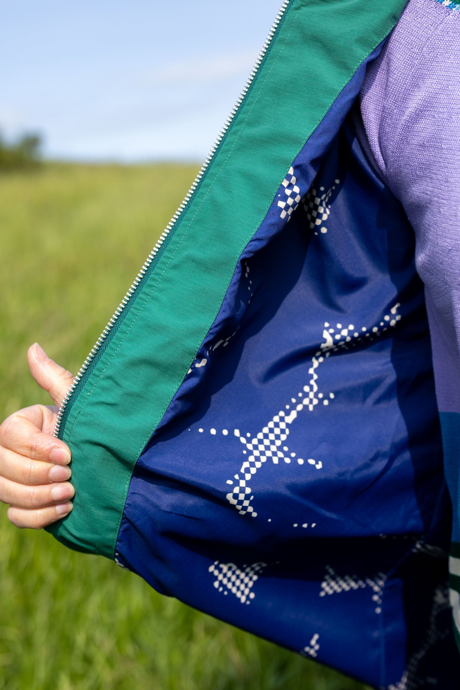 Flot mørkegrøn overgangsjakke til kvinder