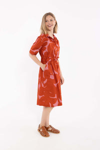 Danesusanne Poplin Dress Chili/Soft Cherry TROPS