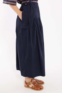 Daneminna Smooth Poplin Skirt Dark Navy