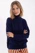 Flot højhalset sweater i mørkeblå til kvinder fra Danefæ