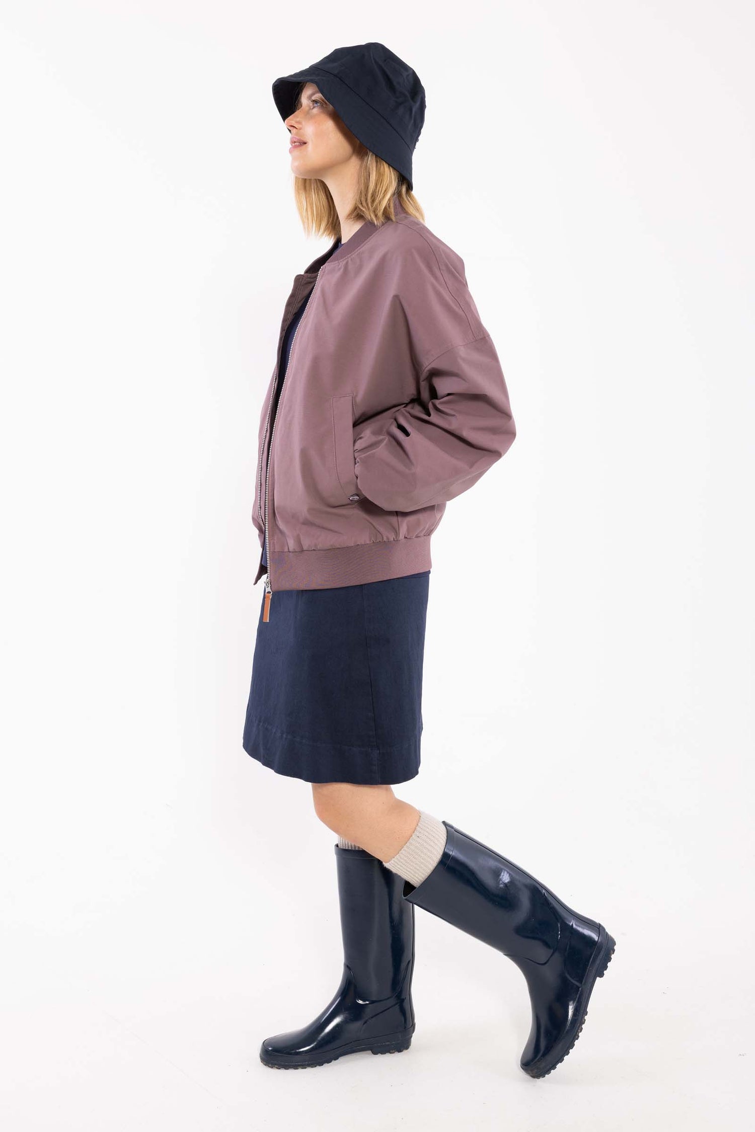 Fin kort overgangsjakke i mauve til kvinder