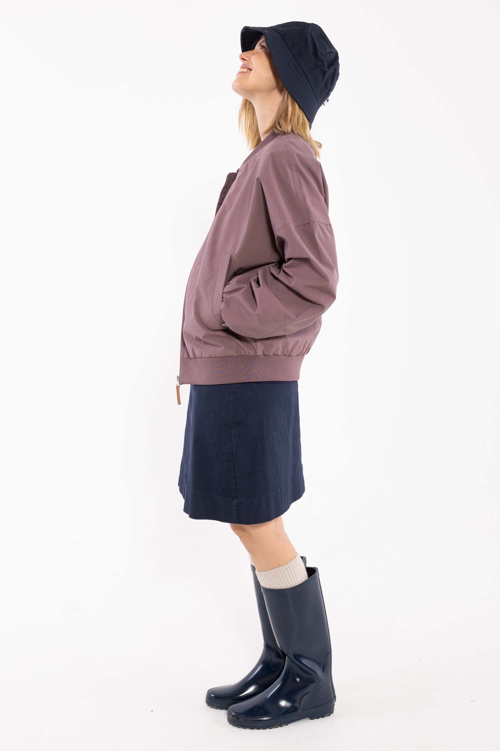 Fin kort overgangsjakke i mauve til kvinder