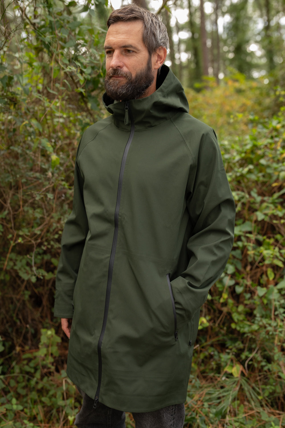 Danenorthsea Rain Parka Dark Army