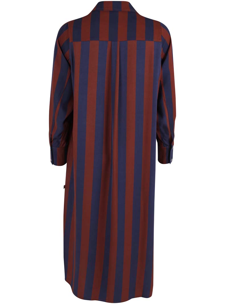 Danefolk Sateen Twill Dress Dk Navy/Dk Merlot