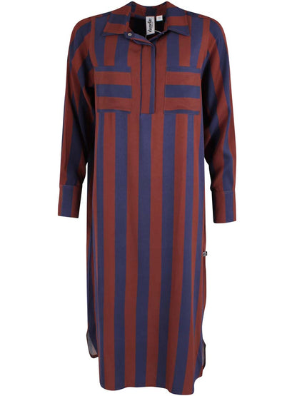Danefolk Sateen Twill Dress Dk Navy/Dk Merlot