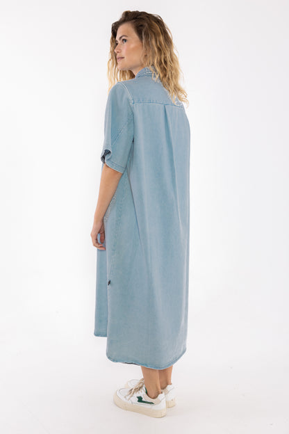Danefolk Denim SS Dress Light Light Blue