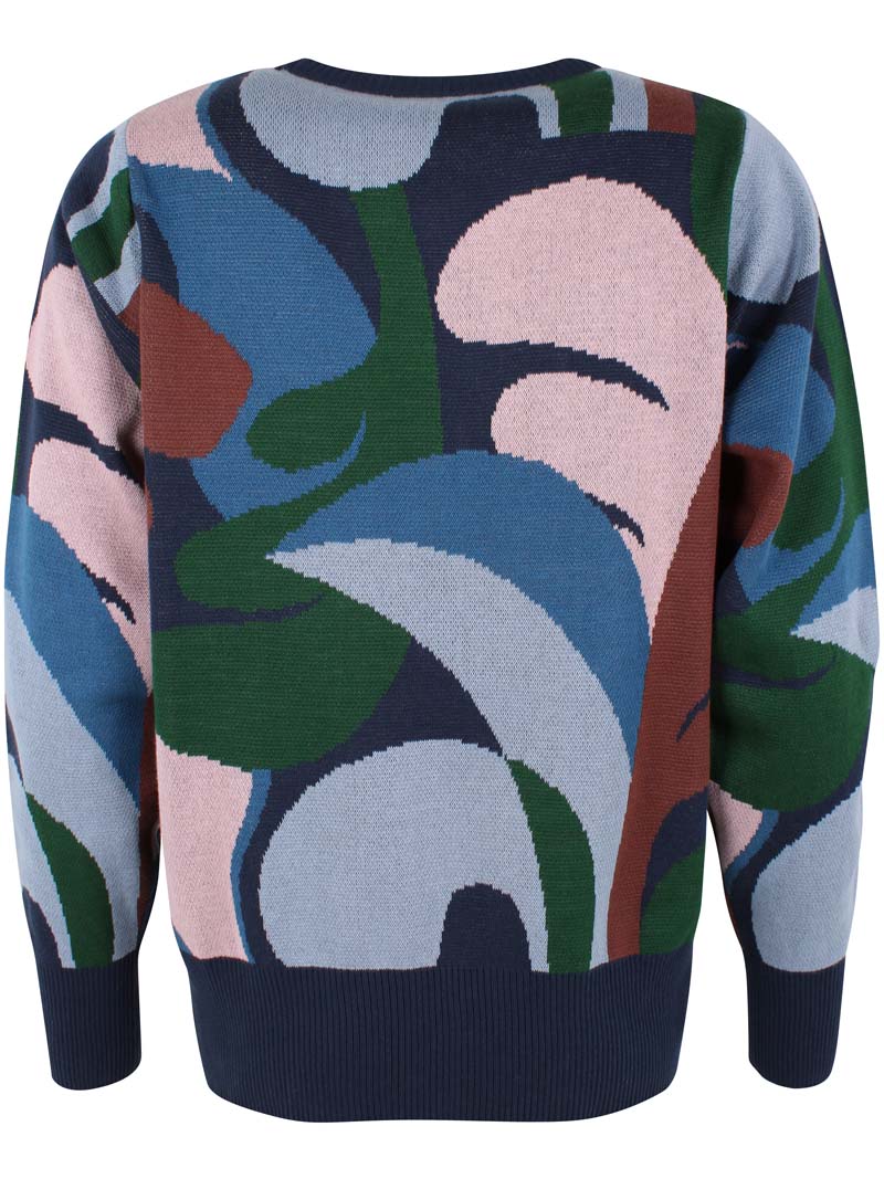 Danefox Jaquard Cotton Sweater Dk Navy TROPS
