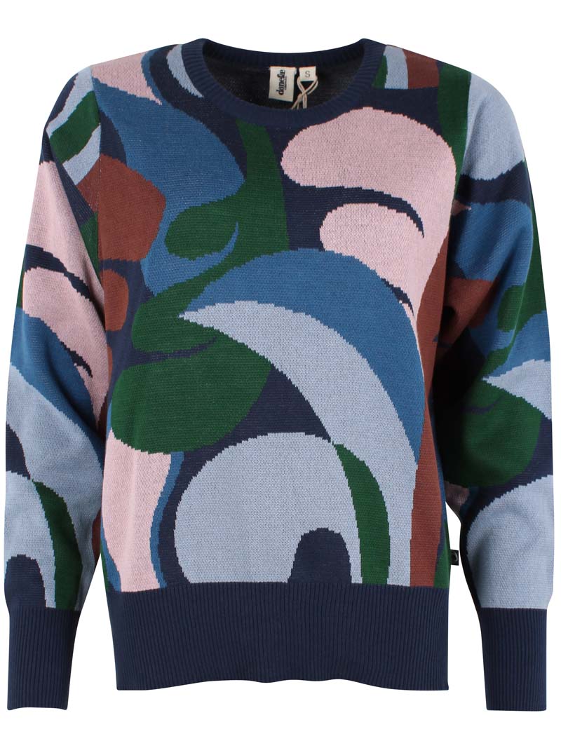 Danefox Jaquard Cotton Sweater Dk Navy TROPS