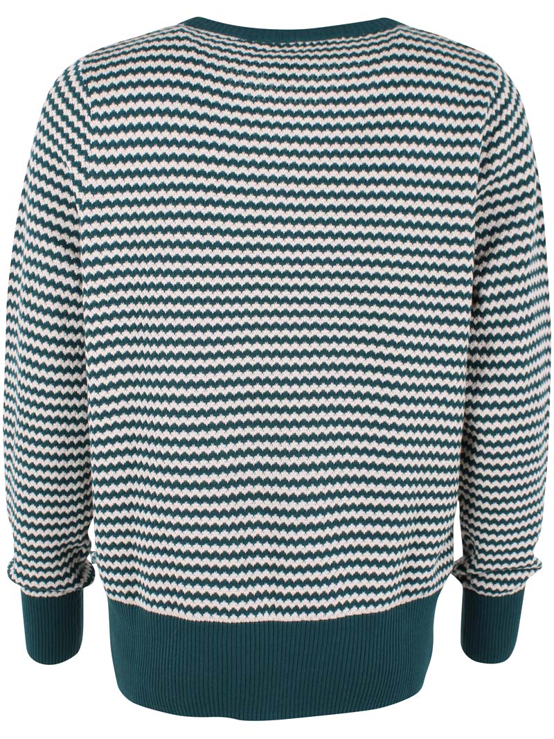Danefox – Perlenstrickpullover in Dunkelschiefergrau/Kreide