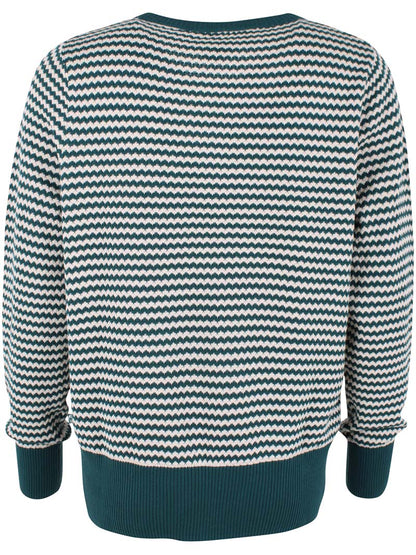 Danefox – Perlenstrickpullover in Dunkelschiefergrau/Kreide