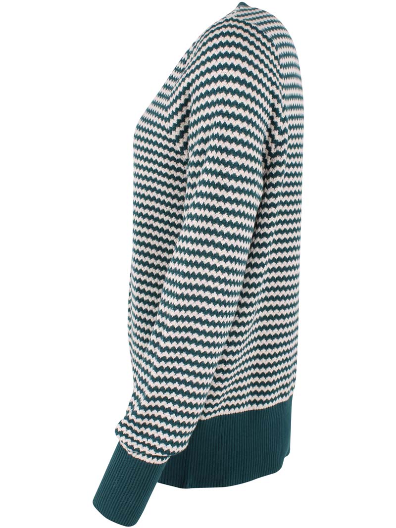 Danefox – Perlenstrickpullover in Dunkelschiefergrau/Kreide