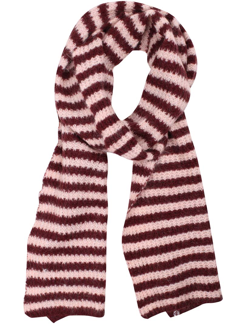 Danefrosty Wool Scarf Dk Merlot/Powder