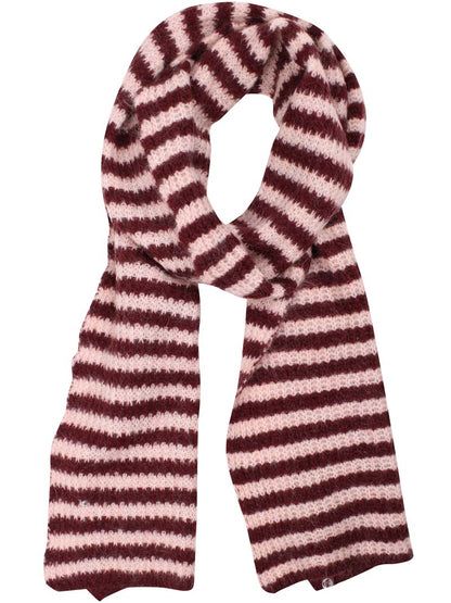 Danefrosty Wool Scarf Dk Merlot/Powder