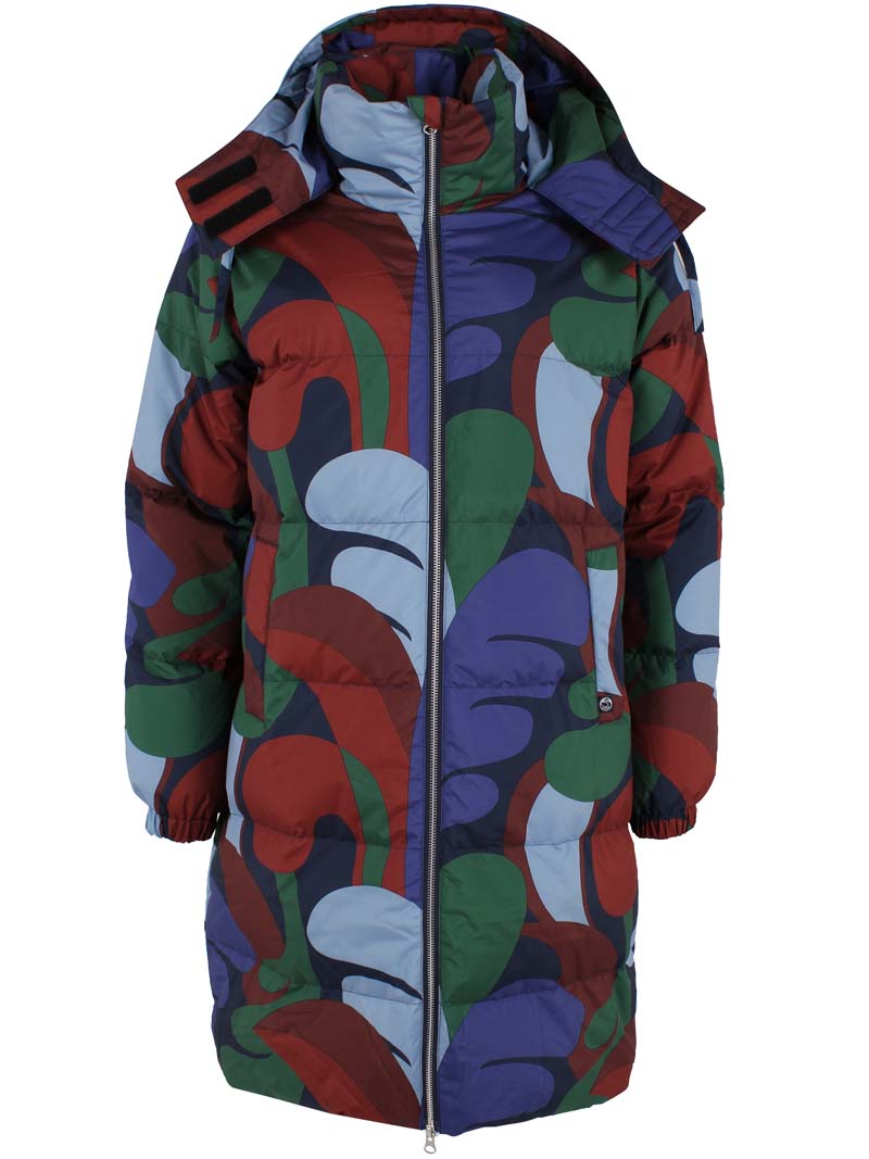 Daneget Down Winter Coat AOP Blue Purple TROPS