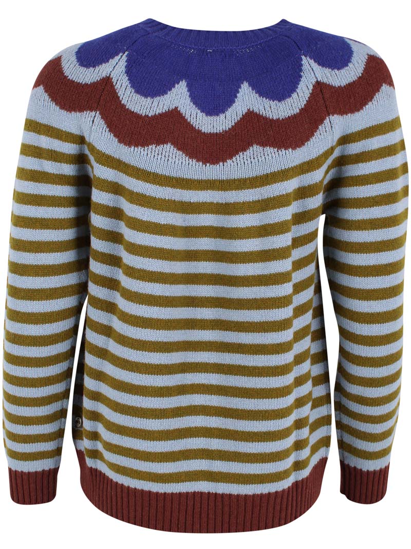 Daneglamping Wool Sweater Lt Blue Grey/Olive