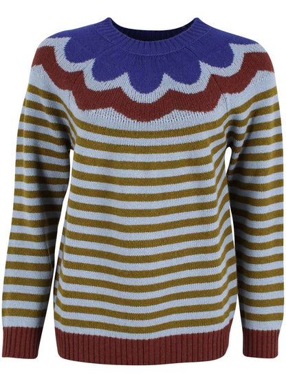 Daneglamping Wool Sweater Lt Blue Grey/Olive