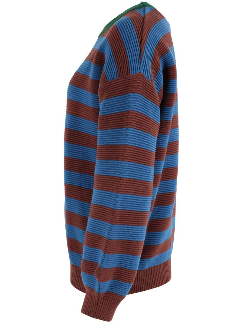 Danegold 3D Crotchet Cotton Sweater Dk Merlot/Ocean Blue