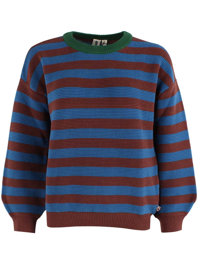 Danegold 3D Crotchet Cotton Sweater Dk Merlot/Ocean Blue