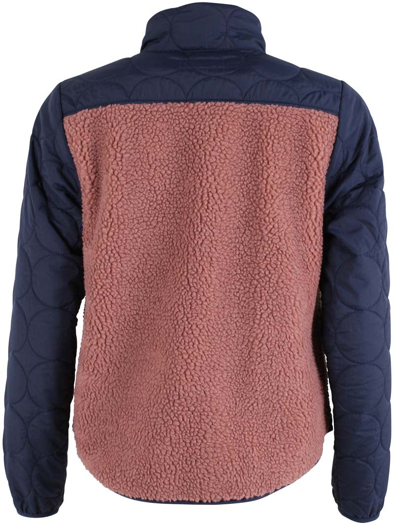 Navyblå og rosa zip-up i fleece og termo til damer