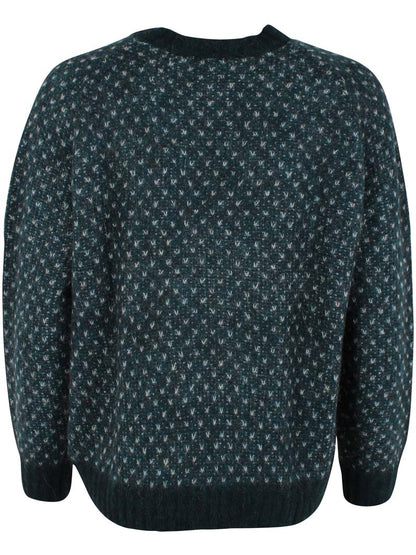 Daneherbal Alpaca Jaquard Sweater Dk Slate/Lt Blue Grey 