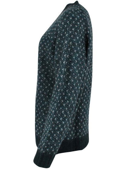 Daneherbal Alpaca Jaquard Sweater Dk Slate/Lt Blue Grey 
