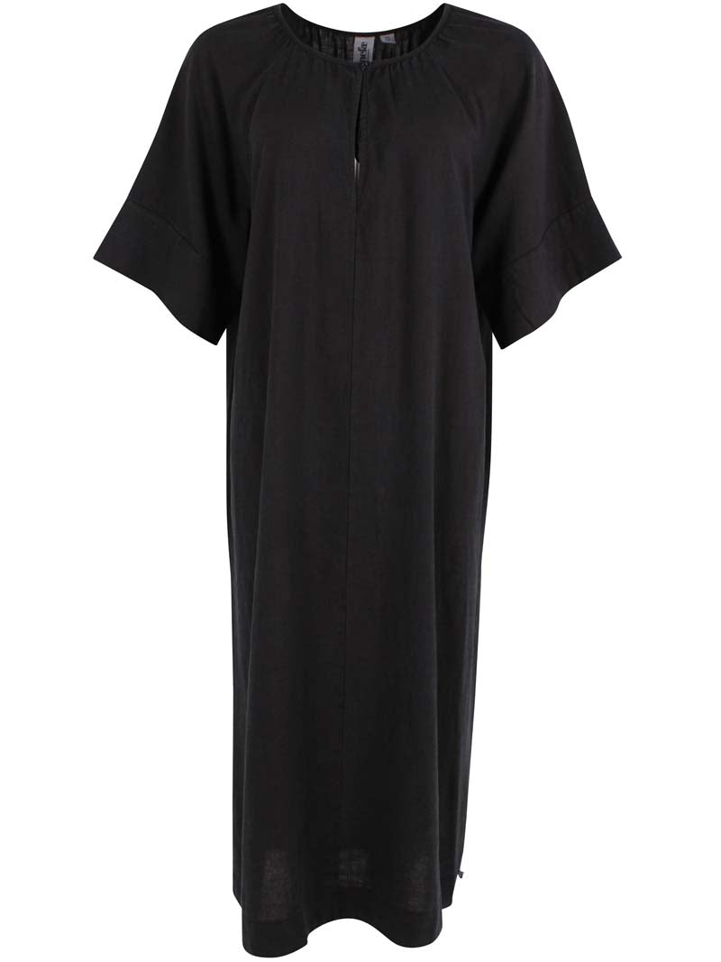 Danehostess Heavy Linnen Dress Black