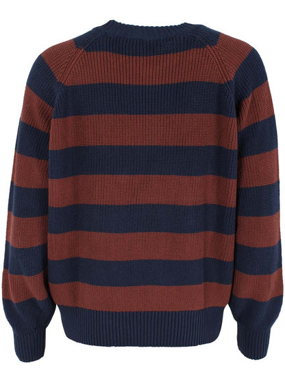 Danejumbo Cotton Rib Sweater Dk Navy/Dk Merlot