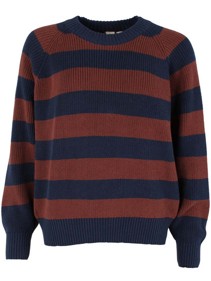 Stribet sweater i tung bomuldsstrik-5