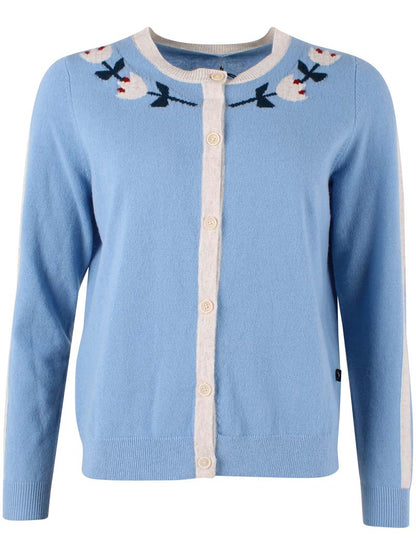 Danelife Merino Wool Cardigan Lt Blue Grey