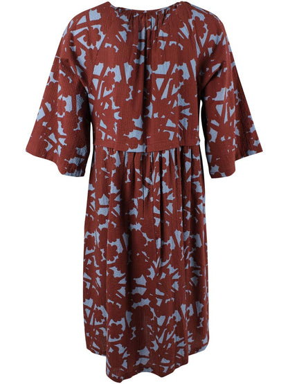 Daneluft 3/4 Sleeve Seersucker Dress Lt Blue BRAMBLE