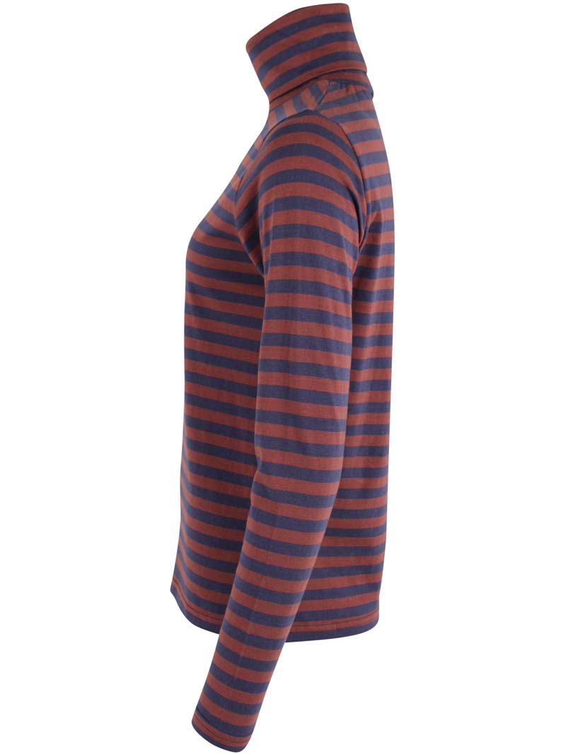 Danemanna Modal Rollneck Tee Dk Navy/Dk Merlot