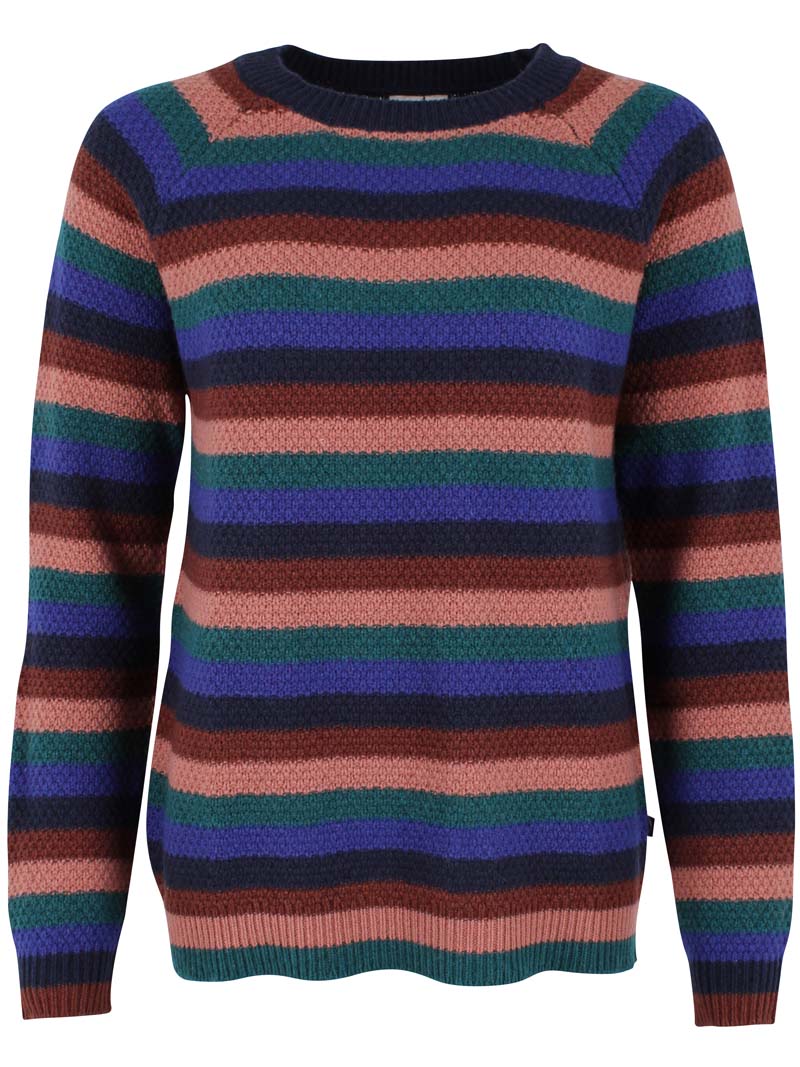 Lækker og varm stribet sweater i uldblanding til kvinder