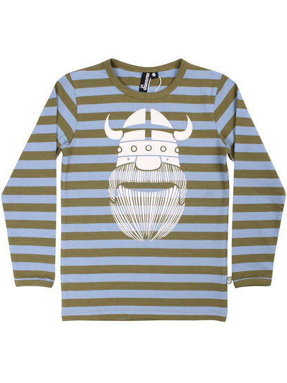 Blå stribet viking bluse