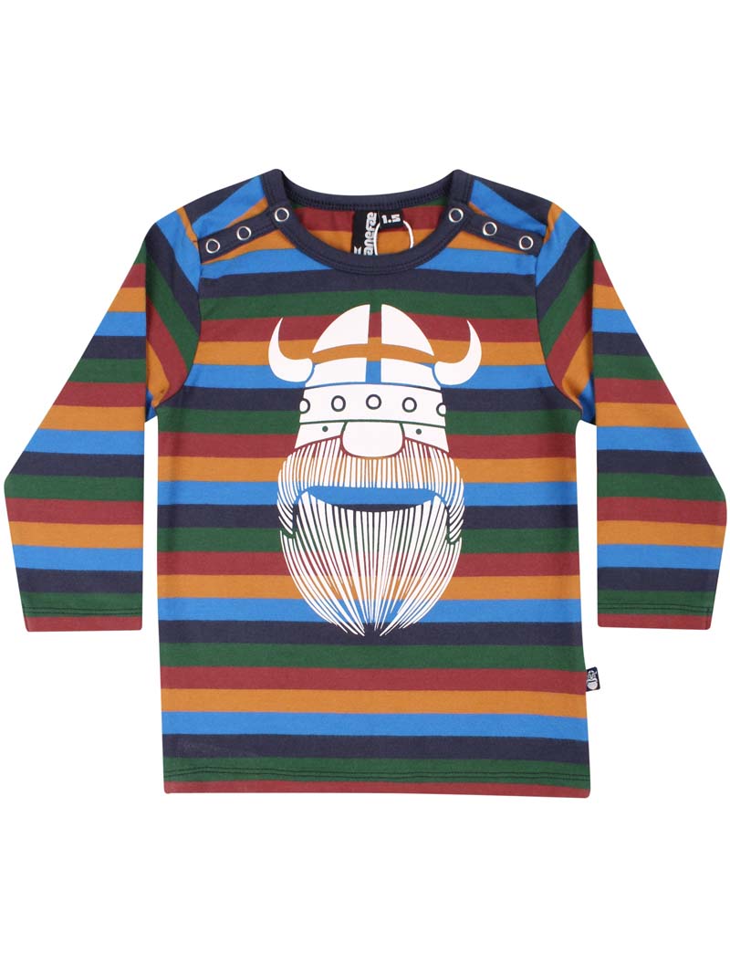 Stribet trøje med viking print 