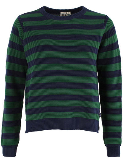 Danepearly 3D Crotchet Cotton Sweater Dk Navy/Dk Pine