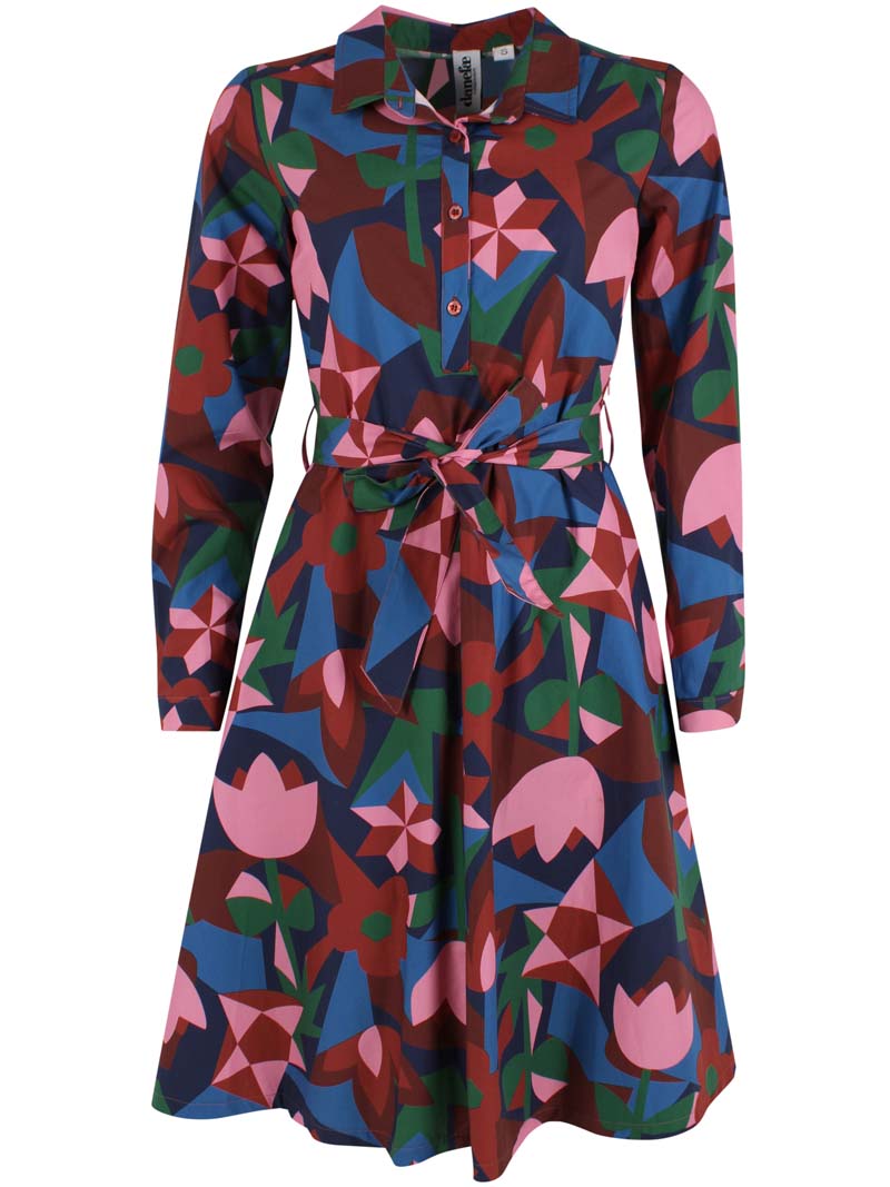 Daneribe Poplin Dress Ocean Blue GEOFLEUR