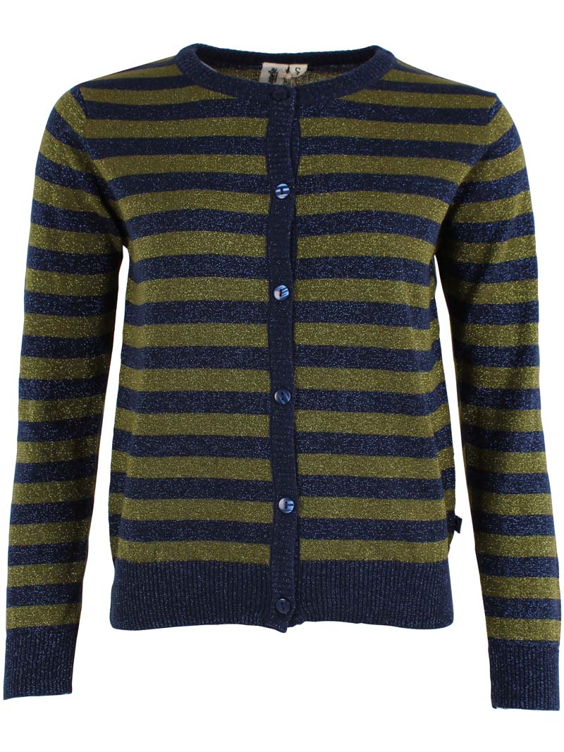 Danesaga Glitter Cardigan Dk Navy/Olive