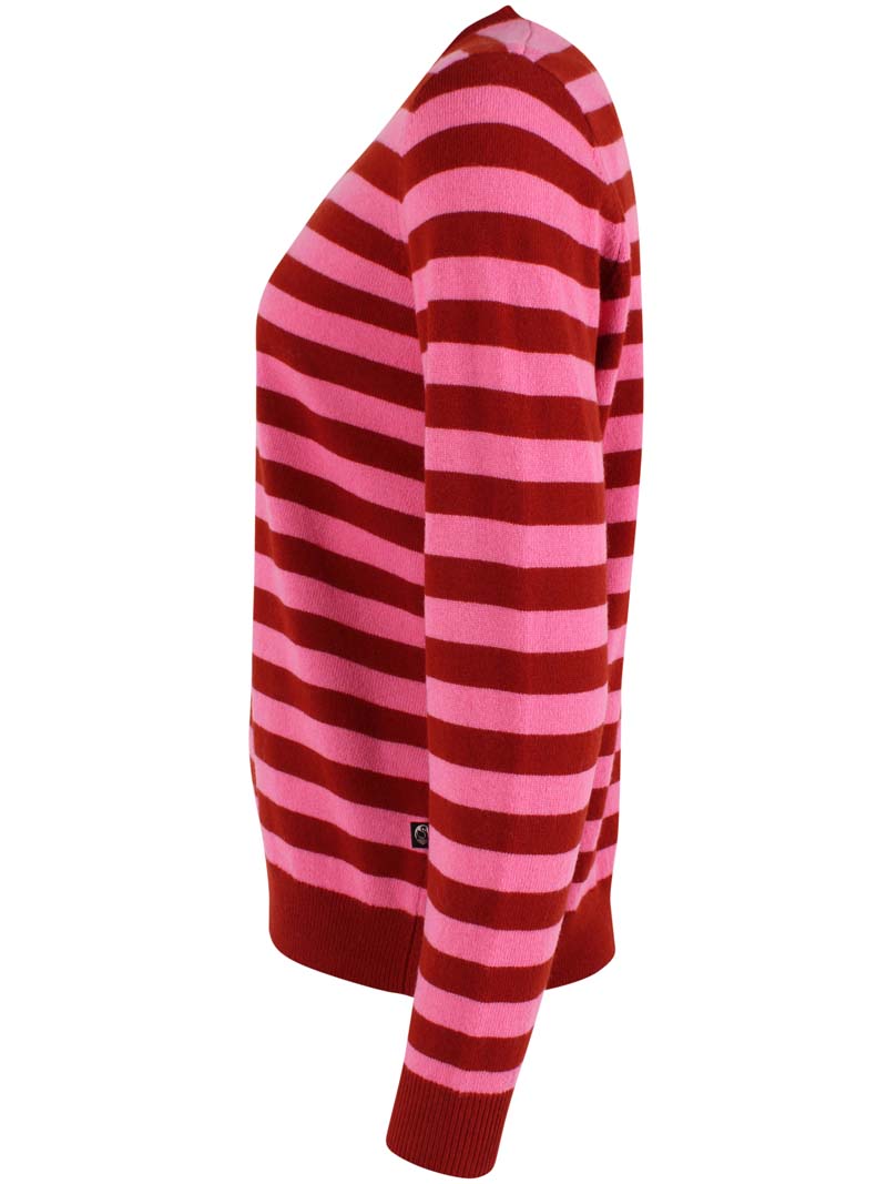 Danesaint Merino Wool Sweater Dk Rust/Spicy Pink