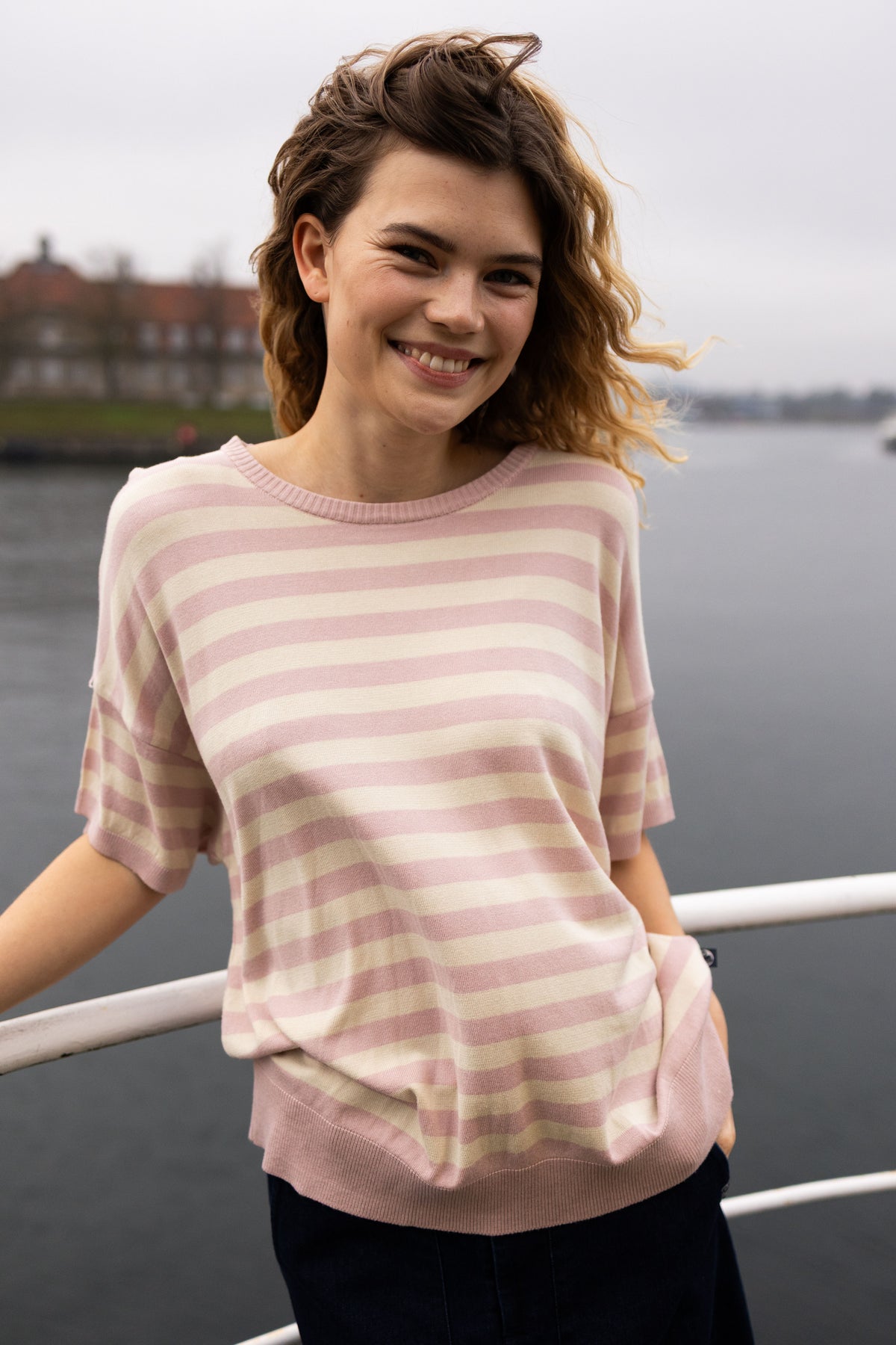 Danesolbad Viscose Tee Quail/Light Beige