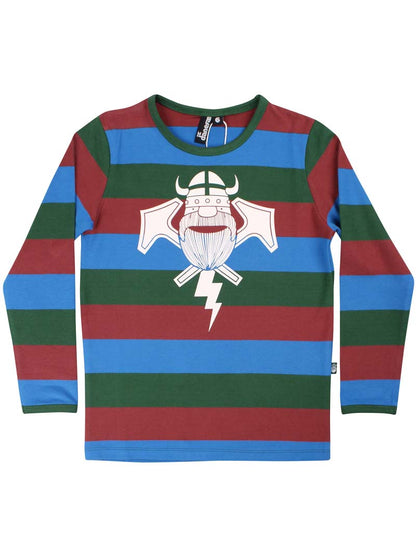 Multifarvet trøje med viking print 