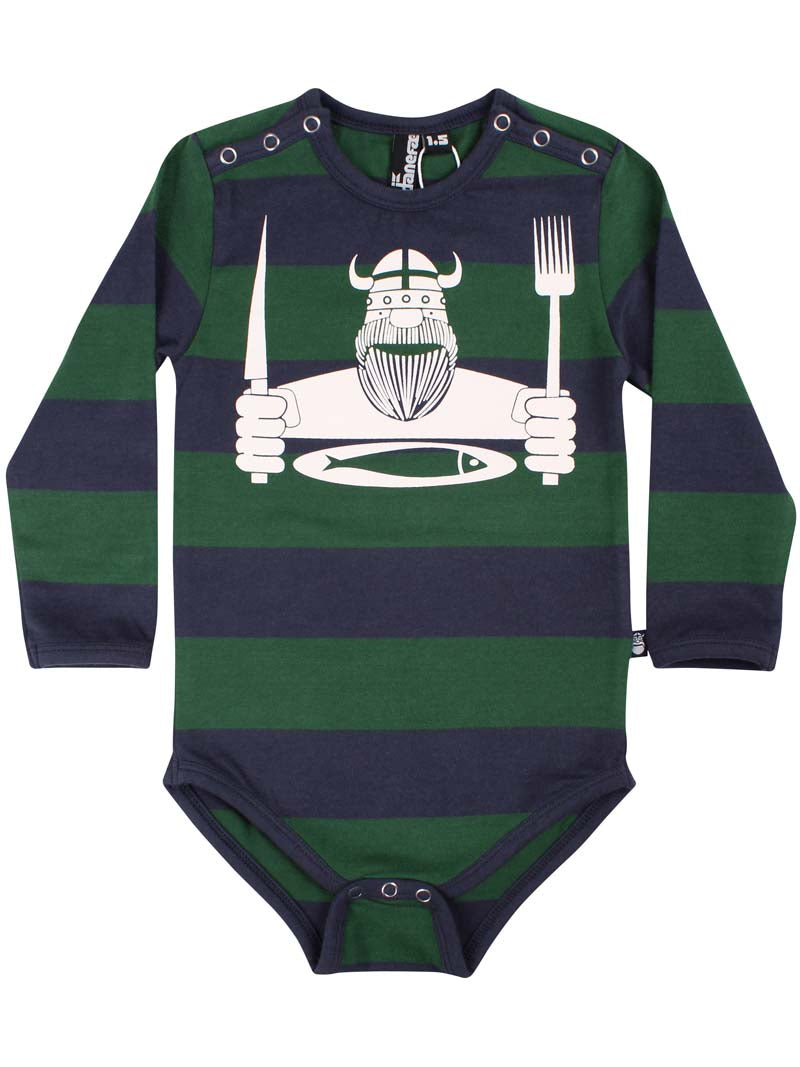 Bodysuit til børn med sulten viking 