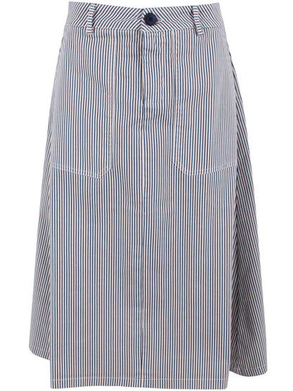 Danesweetie Stretch Canvas Skirt Dk Navy/Chalk