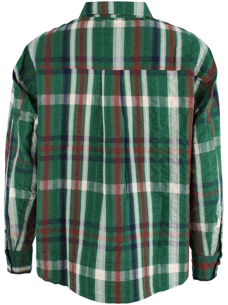 Danethyme Seersucker Shirt Dk Pine CHECK