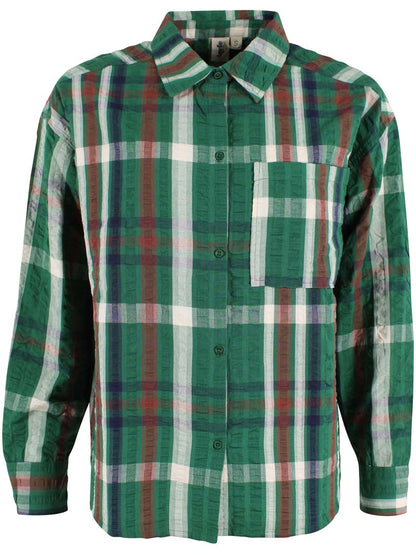 Danethyme Seersucker Shirt Dk Pine CHECK