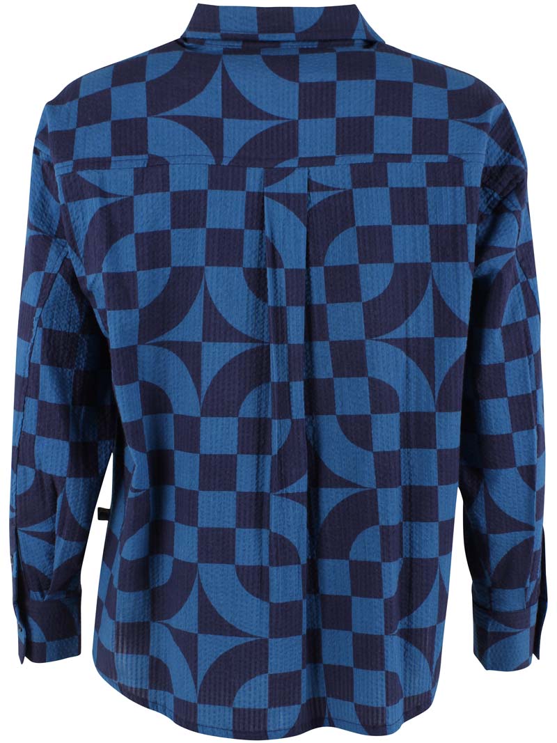 Danethyme Seersucker Shirt Warm blue CHECKITOUT
