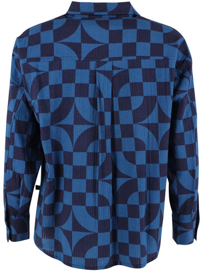 Danethyme Seersucker Shirt Warm blue CHECKITOUT
