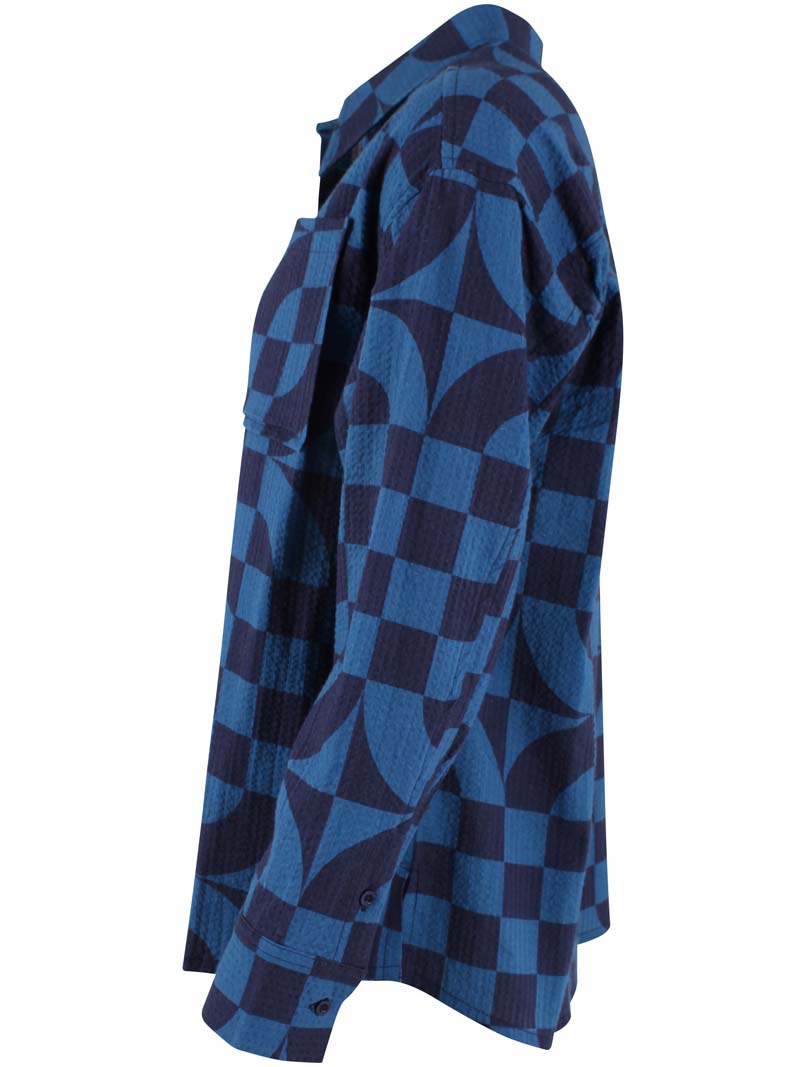 Danethyme Seersucker Shirt Warm blue CHECKITOUT
