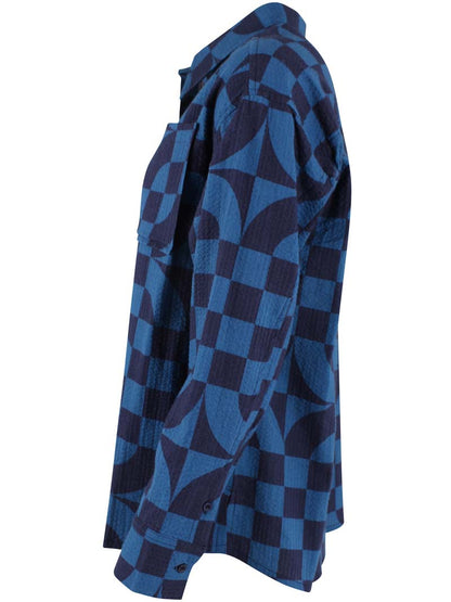 Danethyme Seersucker Shirt Warm blue CHECKITOUT