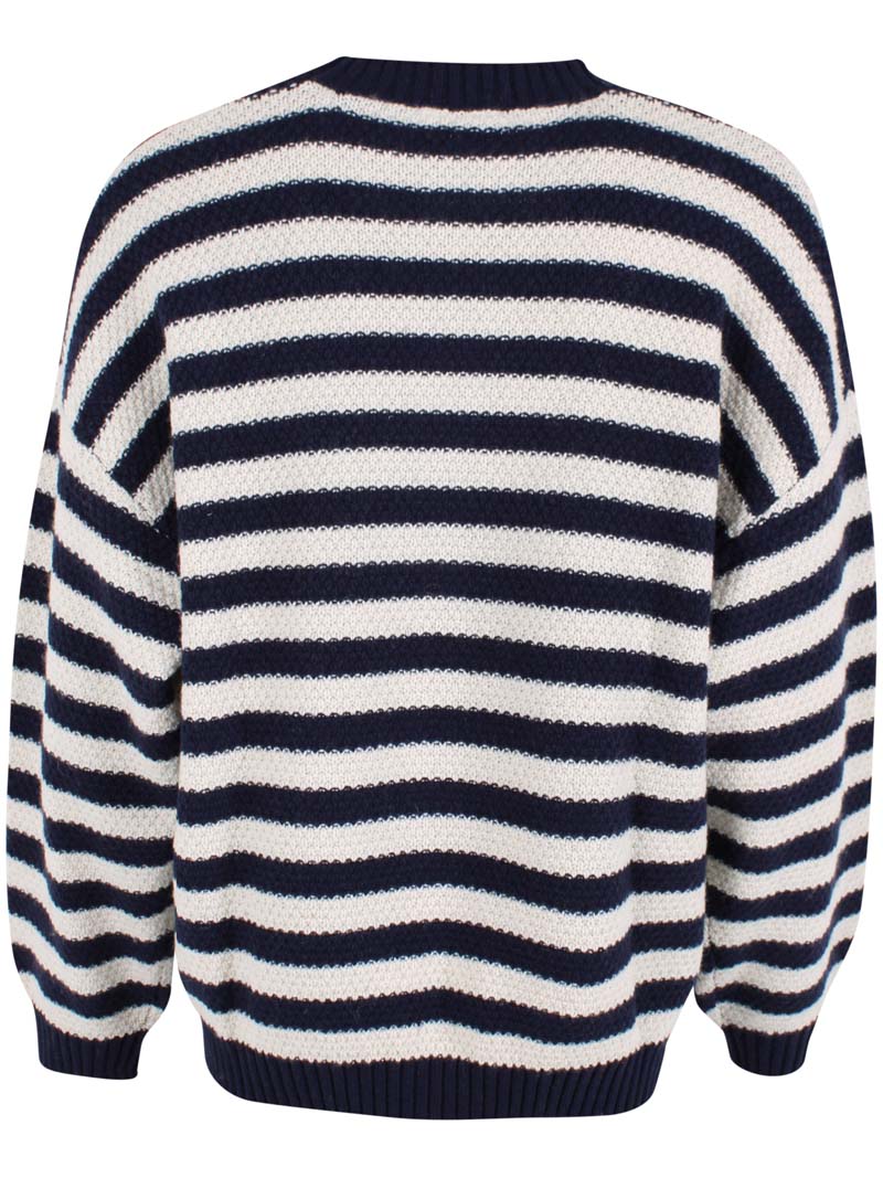 Daneva Wool Sweater Dk Navy/Lt Beige 