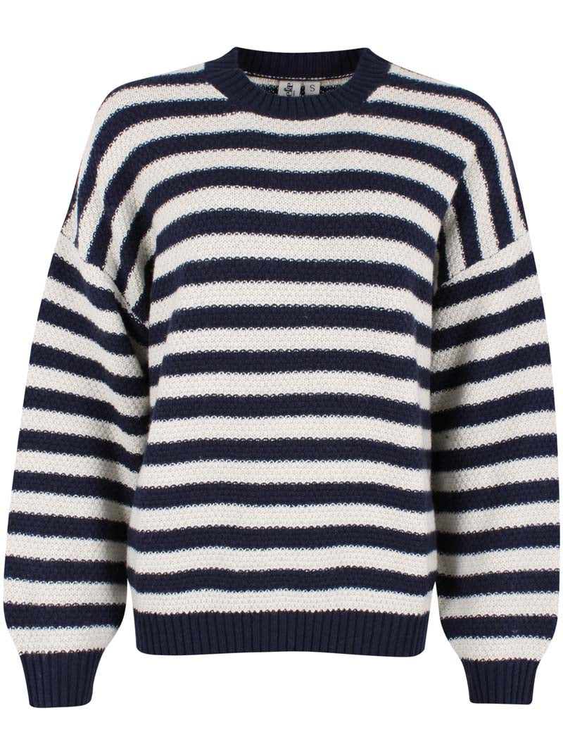Daneva Wool Sweater Dk Navy/Lt Beige 